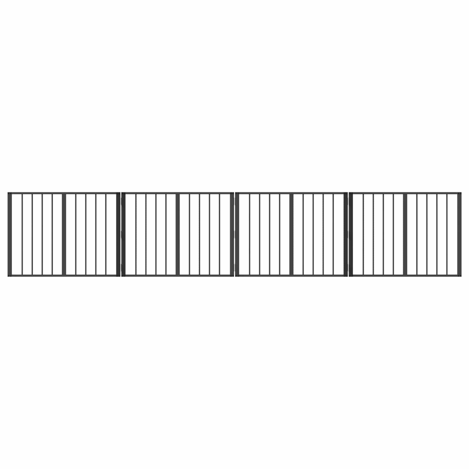 Hondenhek 4 pcs Zwart 80 x 60 cm Gegalvaniseerd staal