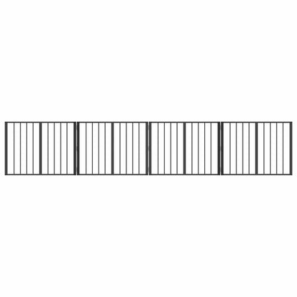 Hondenhek 4 pcs Zwart 80 x 60 cm Gegalvaniseerd staal