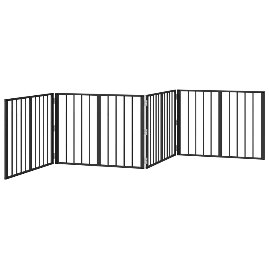 Hondenhek 4 pcs Zwart 80 x 60 cm Gegalvaniseerd staal