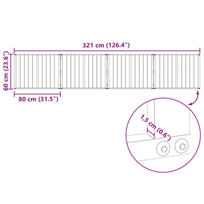 Hondenhek 4 pcs Zwart 80 x 60 cm Gegalvaniseerd staal