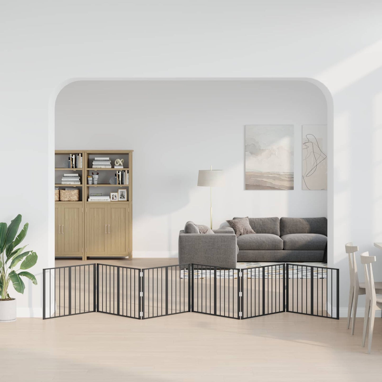 Hondenhek 6 pcs Zwart 80 x 60 cm Gegalvaniseerd staal