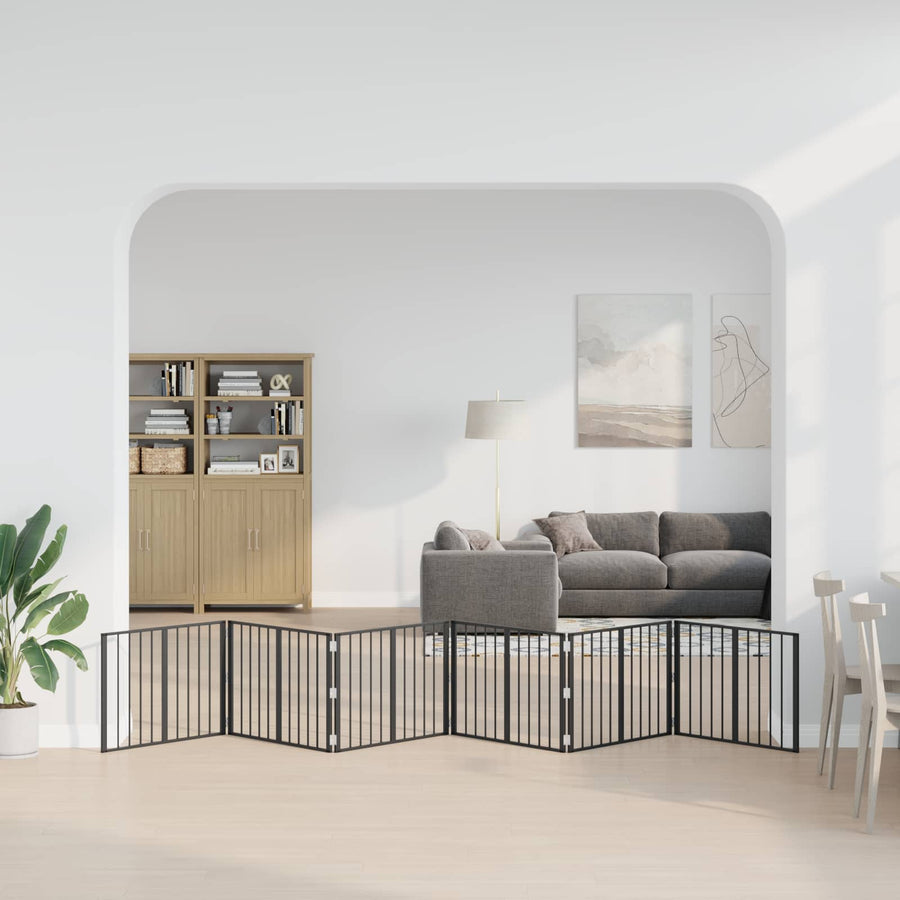 Hondenhek 6 pcs Zwart 80 x 60 cm Gegalvaniseerd staal