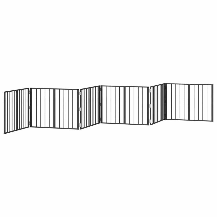 Hondenhek 6 pcs Zwart 80 x 60 cm Gegalvaniseerd staal