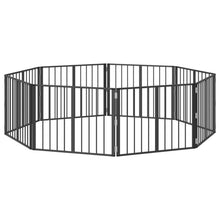 Hondenhek 8 pcs Zwart 80 x 60 cm Gegalvaniseerd staal