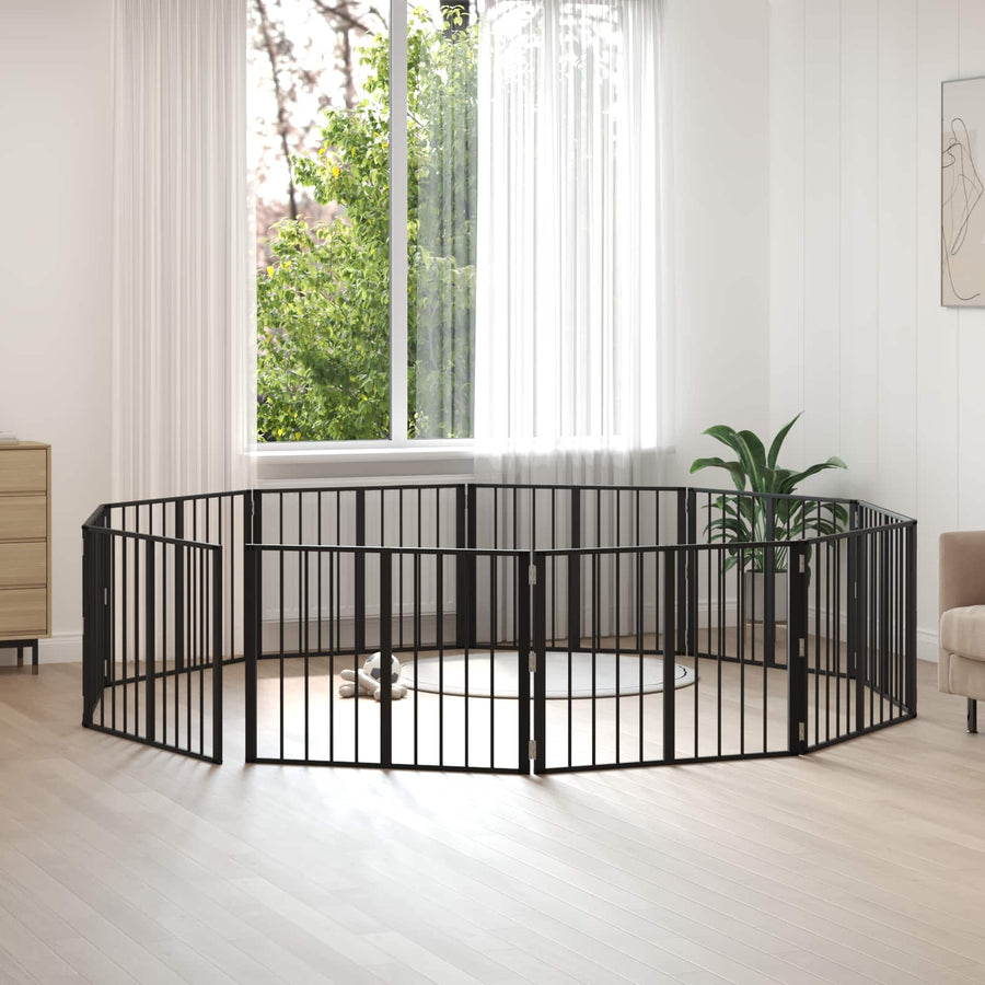 Hondenhek 10 pcs Zwart 80 x 60 cm Gegalvaniseerd staal