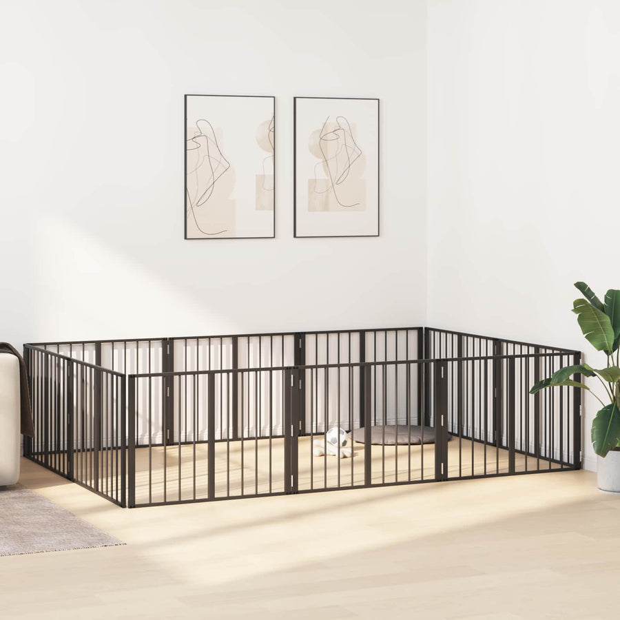 Hondenhek 10 pcs Zwart 80 x 60 cm Gegalvaniseerd staal
