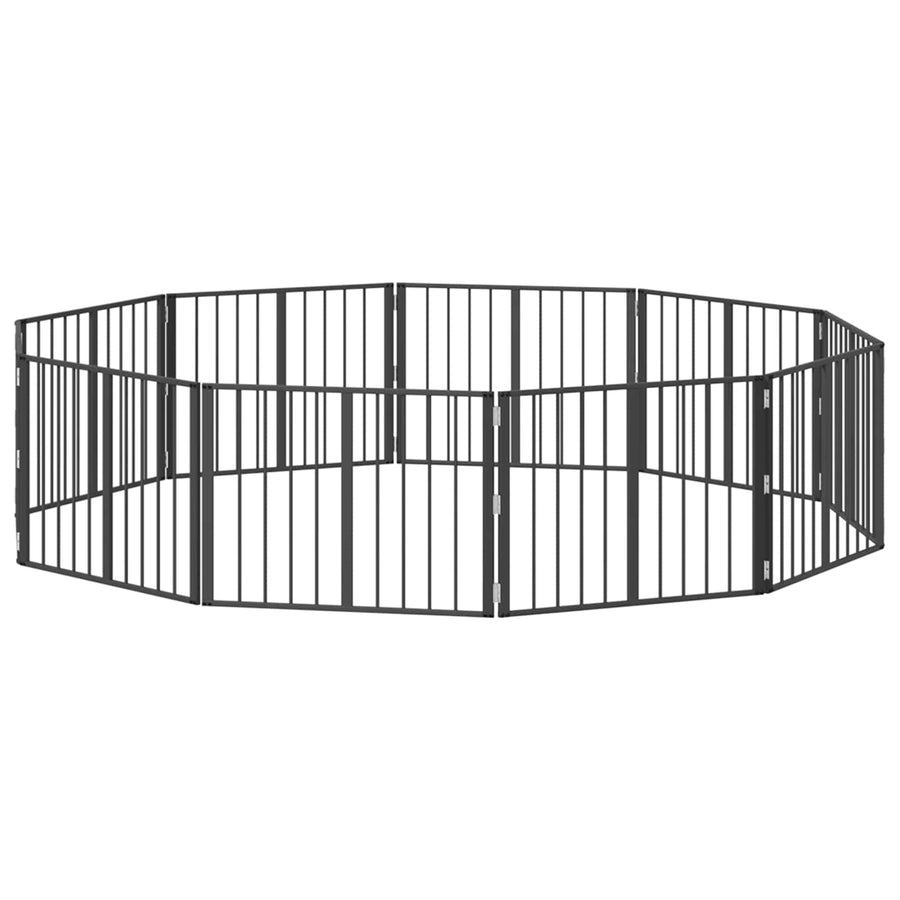 Hondenhek 10 pcs Zwart 80 x 60 cm Gegalvaniseerd staal