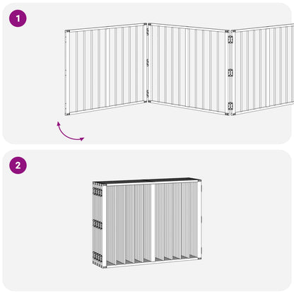Hondenhek 10 pcs Zwart 80 x 60 cm Gegalvaniseerd staal