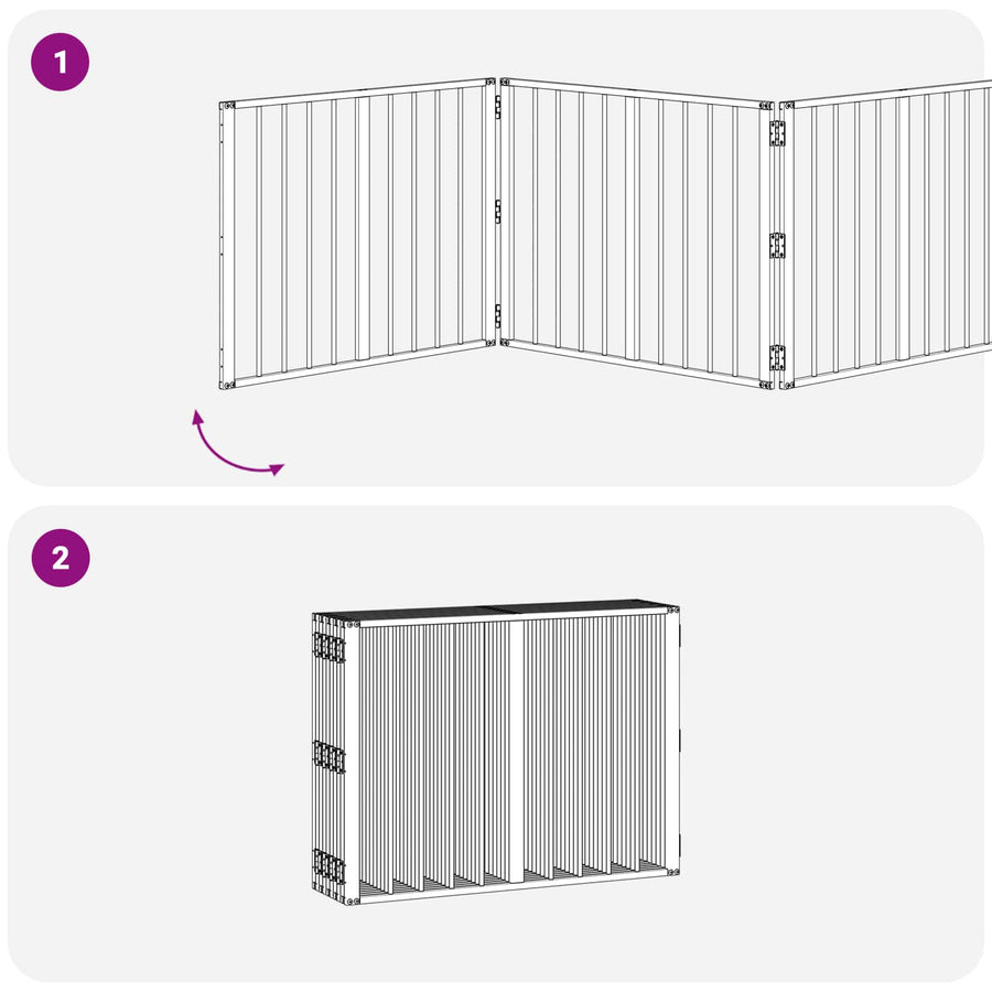 Hondenhek 10 pcs Zwart 80 x 60 cm Gegalvaniseerd staal