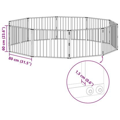 Hondenhek 10 pcs Zwart 80 x 60 cm Gegalvaniseerd staal