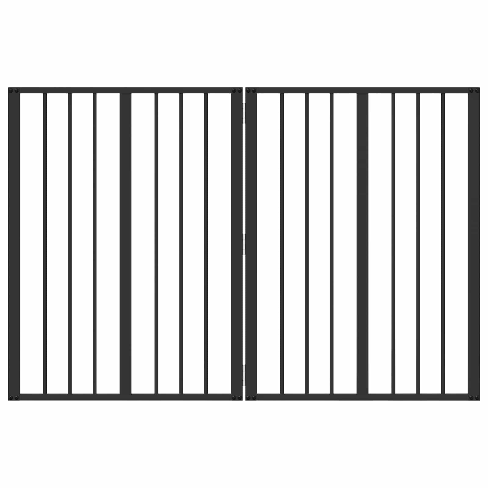 Hondenhek 2 pcs Zwart 60 x 80 cm Gegalvaniseerd staal