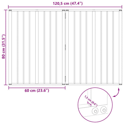 Hondenhek 2 pcs Zwart 60 x 80 cm Gegalvaniseerd staal
