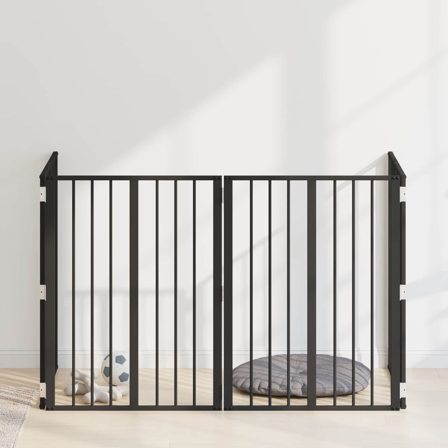 Hondenhek 4 pcs Zwart 60 x 80 cm Gegalvaniseerd staal