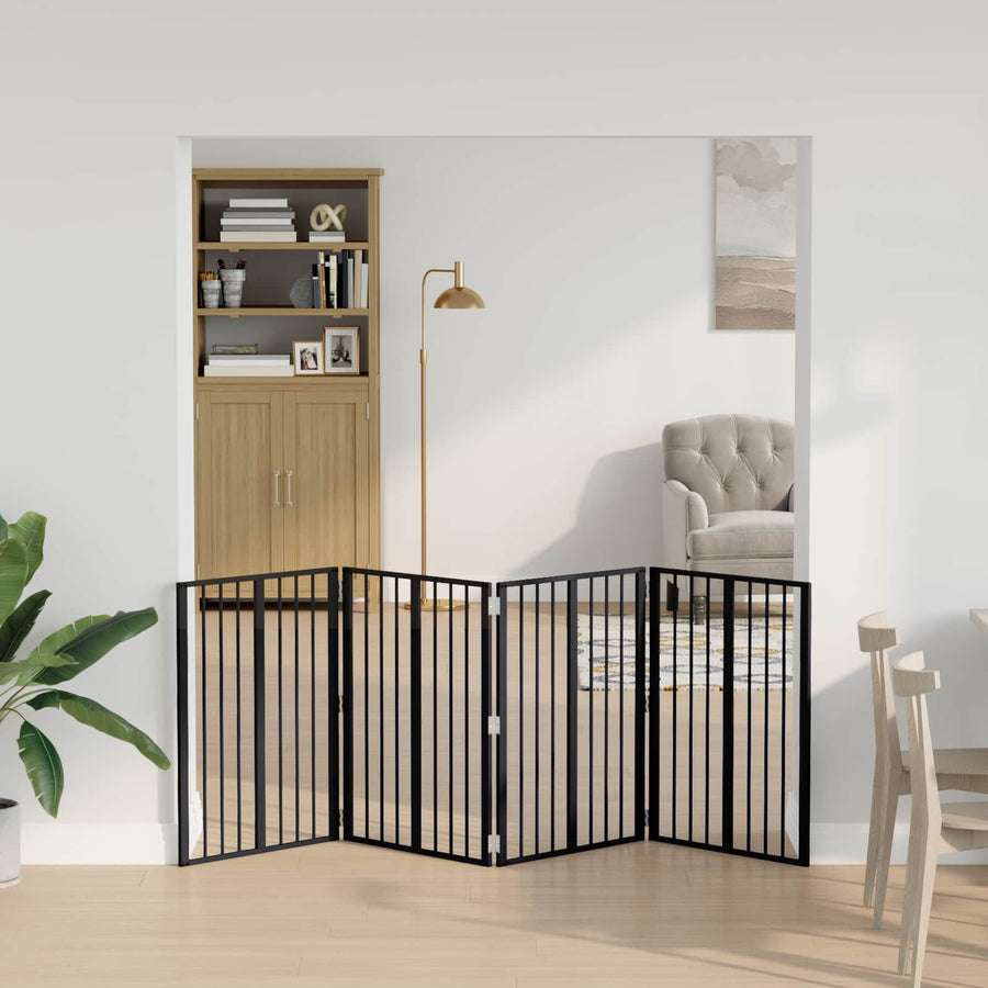 Hondenhek 4 pcs Zwart 60 x 80 cm Gegalvaniseerd staal
