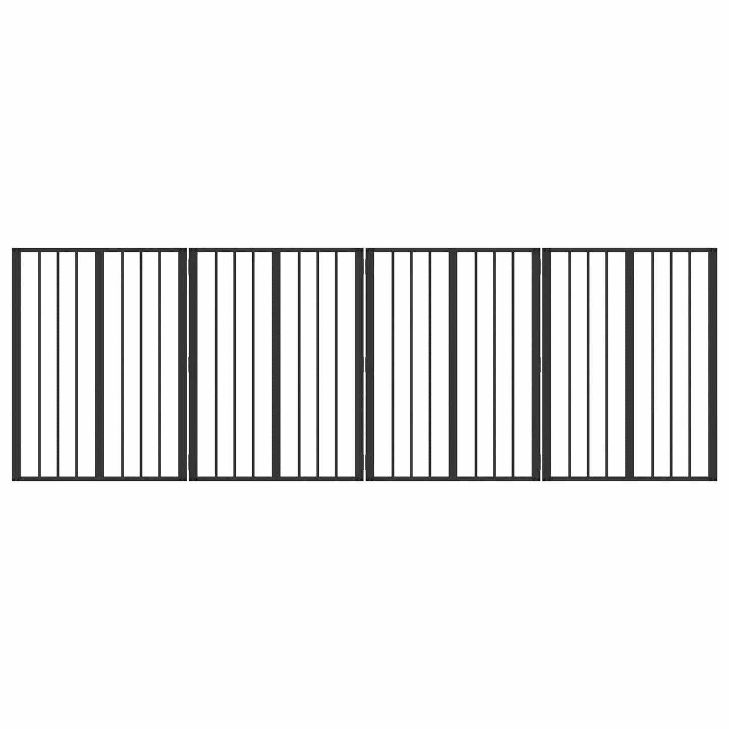 Hondenhek 4 pcs Zwart 60 x 80 cm Gegalvaniseerd staal