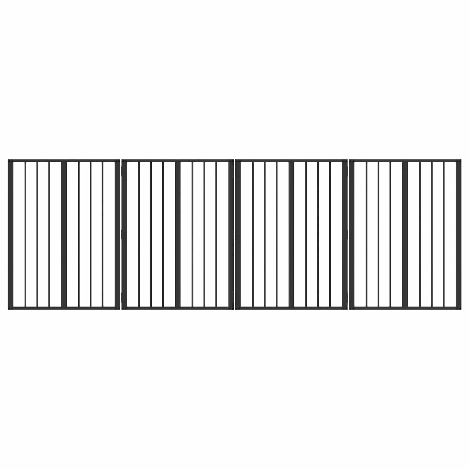Hondenhek 4 pcs Zwart 60 x 80 cm Gegalvaniseerd staal