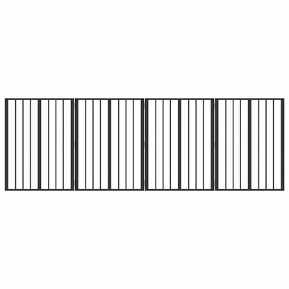 Hondenhek 4 pcs Zwart 60 x 80 cm Gegalvaniseerd staal