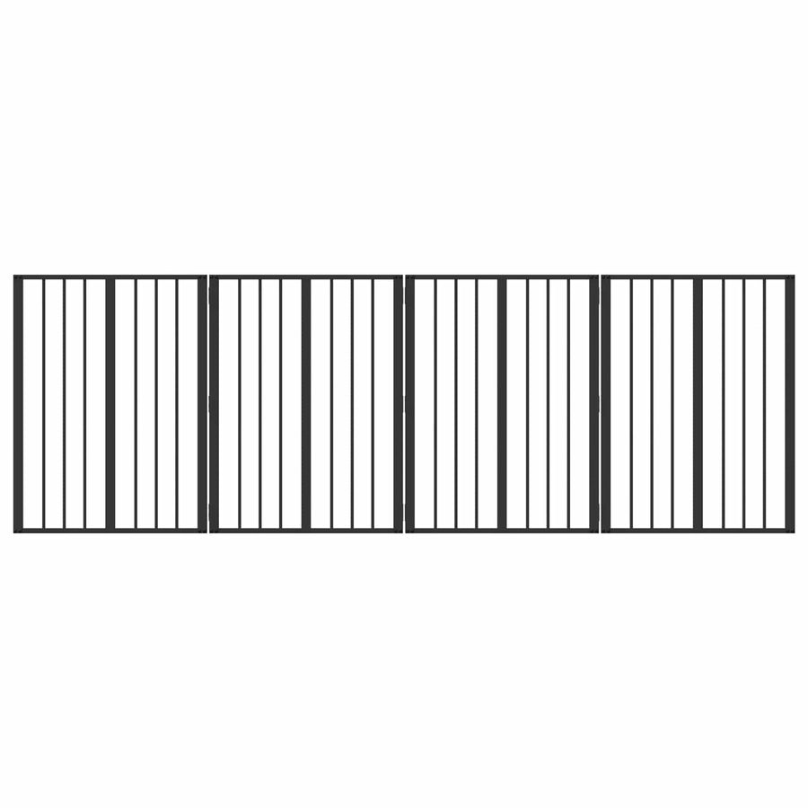 Hondenhek 4 pcs Zwart 60 x 80 cm Gegalvaniseerd staal