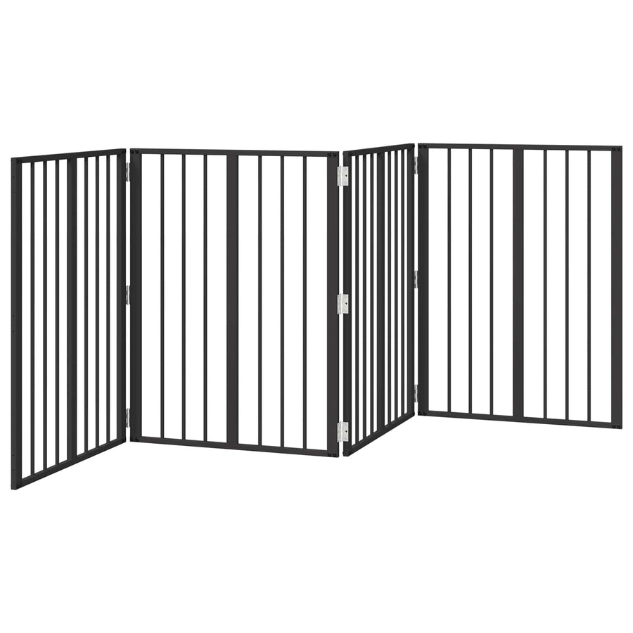 Hondenhek 4 pcs Zwart 60 x 80 cm Gegalvaniseerd staal