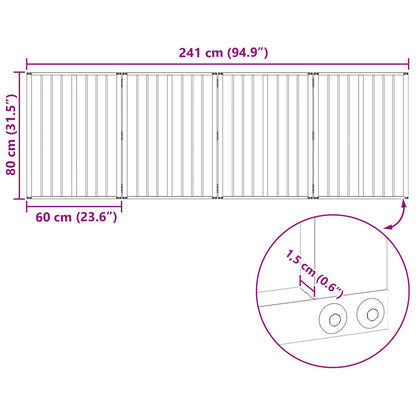 Hondenhek 4 pcs Zwart 60 x 80 cm Gegalvaniseerd staal