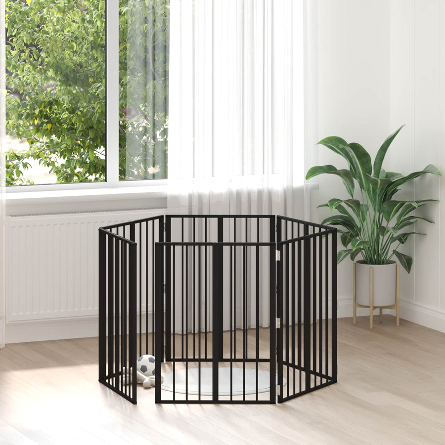Hondenhek 6 pcs Zwart 60 x 80 cm Gegalvaniseerd staal