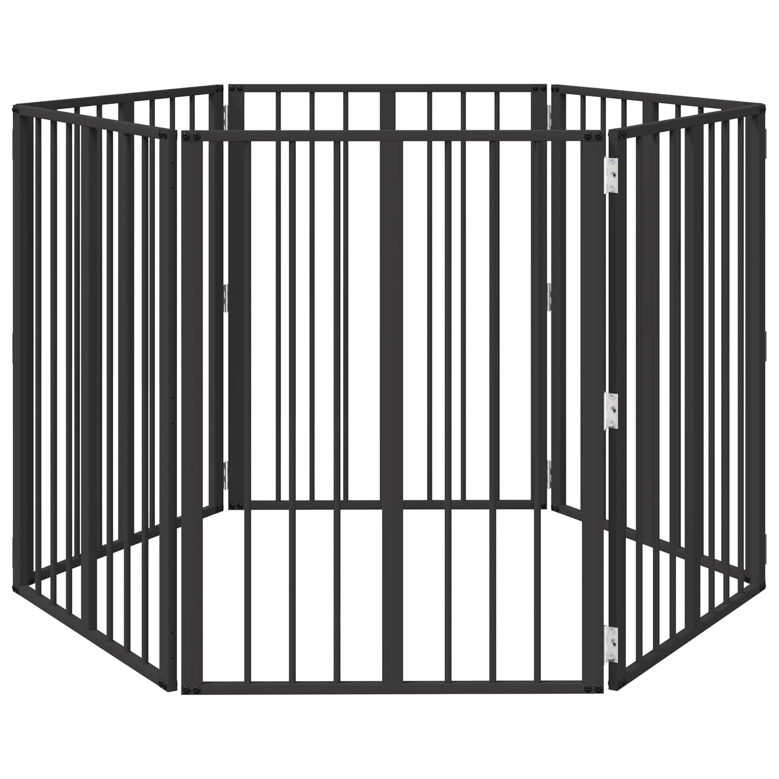 Hondenhek 6 pcs Zwart 60 x 80 cm Gegalvaniseerd staal