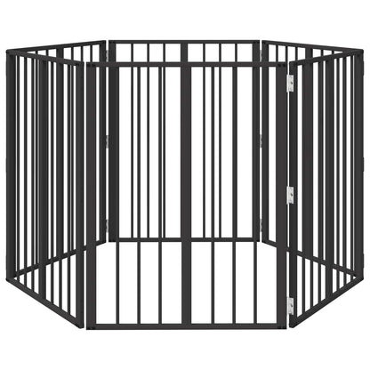 Hondenhek 6 pcs Zwart 60 x 80 cm Gegalvaniseerd staal
