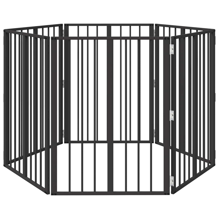 Hondenhek 6 pcs Zwart 60 x 80 cm Gegalvaniseerd staal