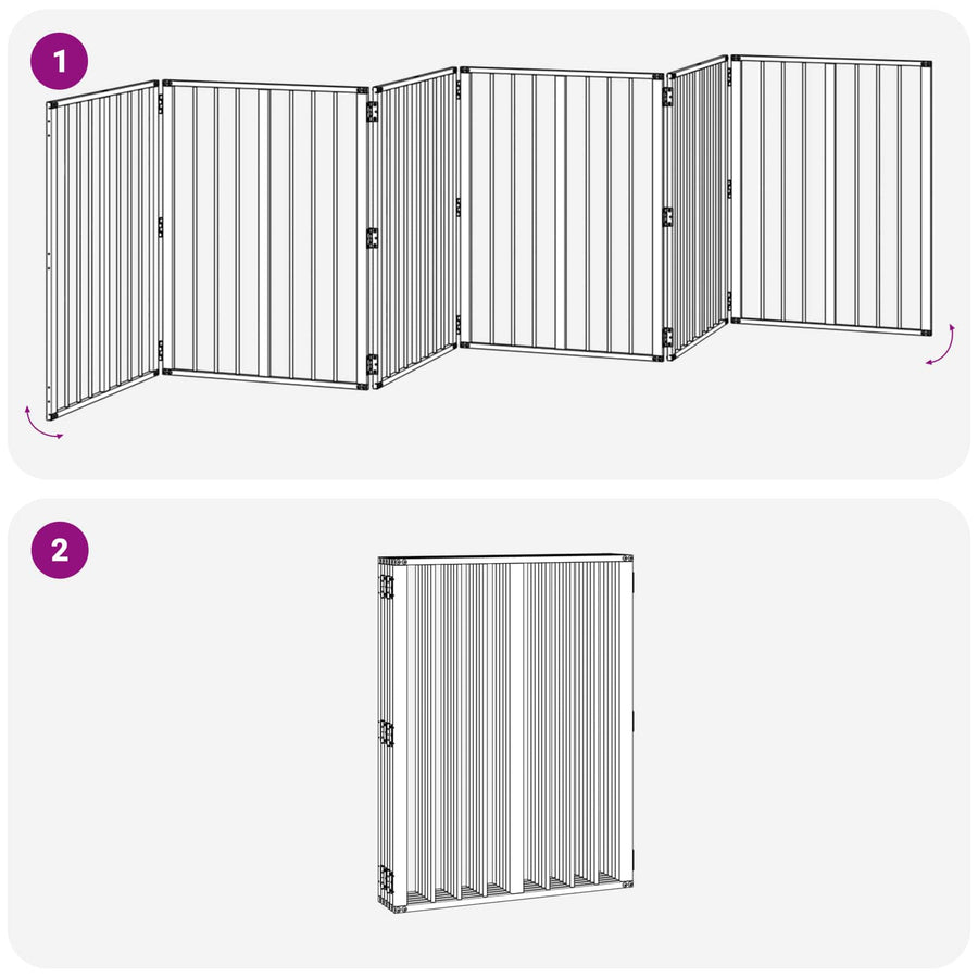 Hondenhek 6 pcs Zwart 60 x 80 cm Gegalvaniseerd staal