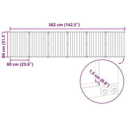 Hondenhek 6 pcs Zwart 60 x 80 cm Gegalvaniseerd staal