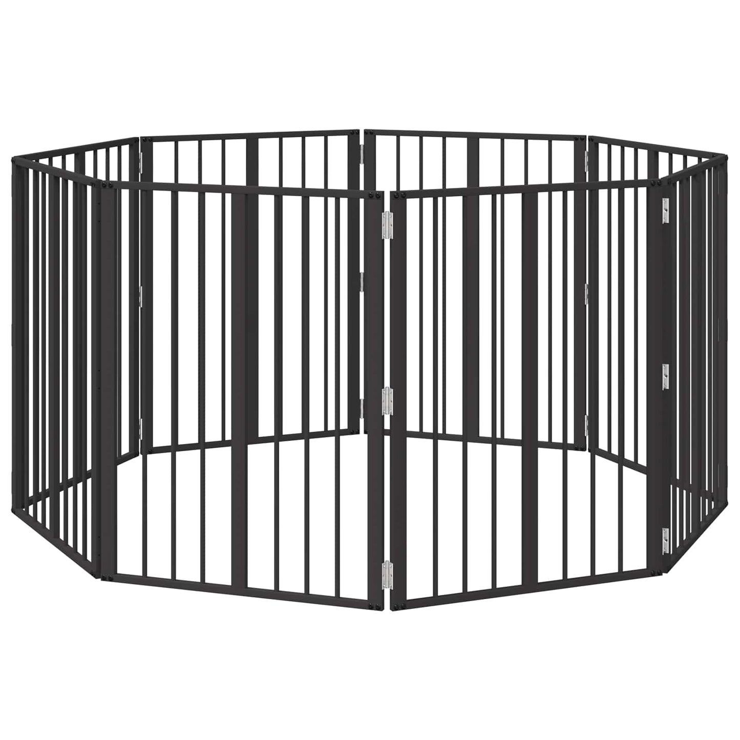 Hondenhek 8 pcs Zwart 60 x 80 cm Gegalvaniseerd staal