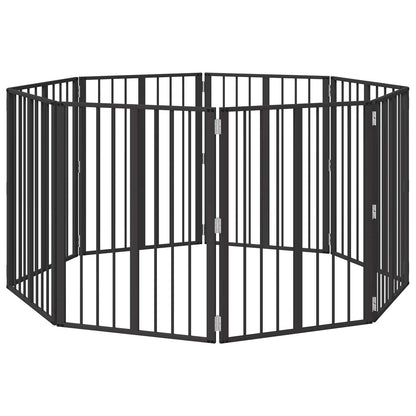 Hondenhek 8 pcs Zwart 60 x 80 cm Gegalvaniseerd staal