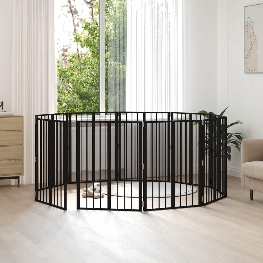 Hondenhek 10 pcs Zwart 60 x 80 cm Gegalvaniseerd staal