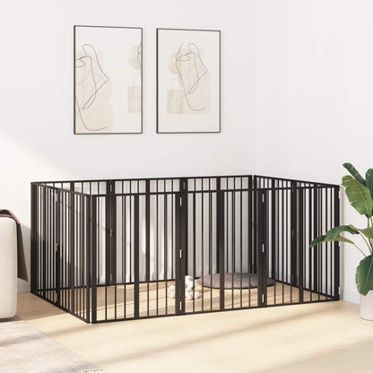 Hondenhek 10 pcs Zwart 60 x 80 cm Gegalvaniseerd staal