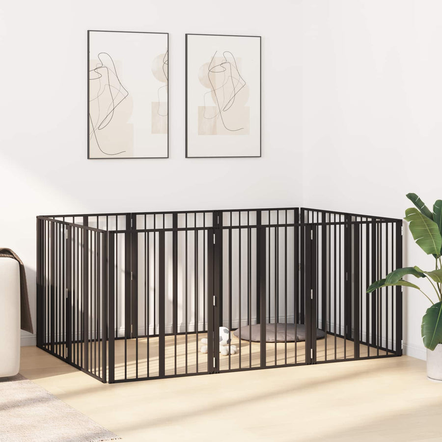 Hondenhek 10 pcs Zwart 60 x 80 cm Gegalvaniseerd staal