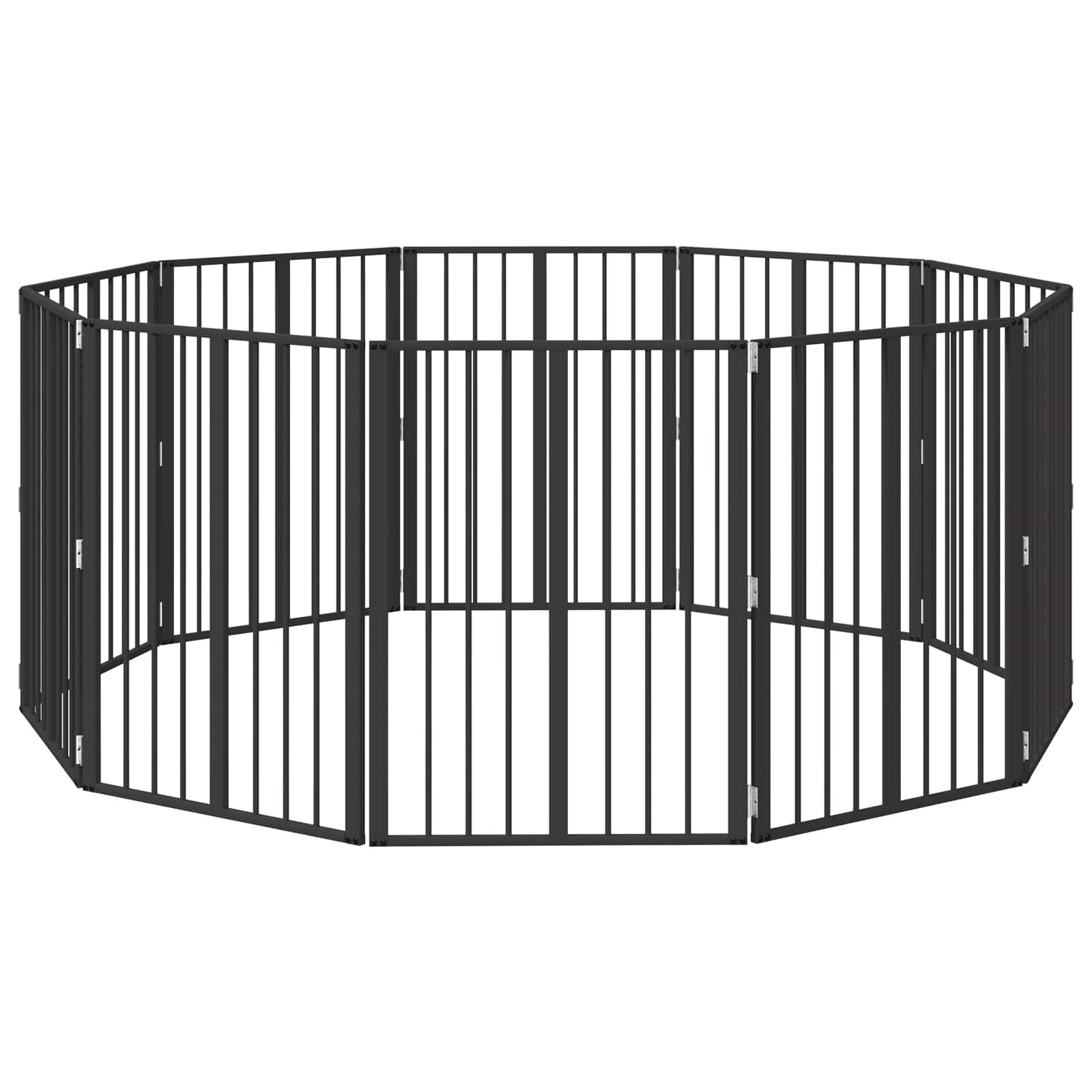 Hondenhek 10 pcs Zwart 60 x 80 cm Gegalvaniseerd staal