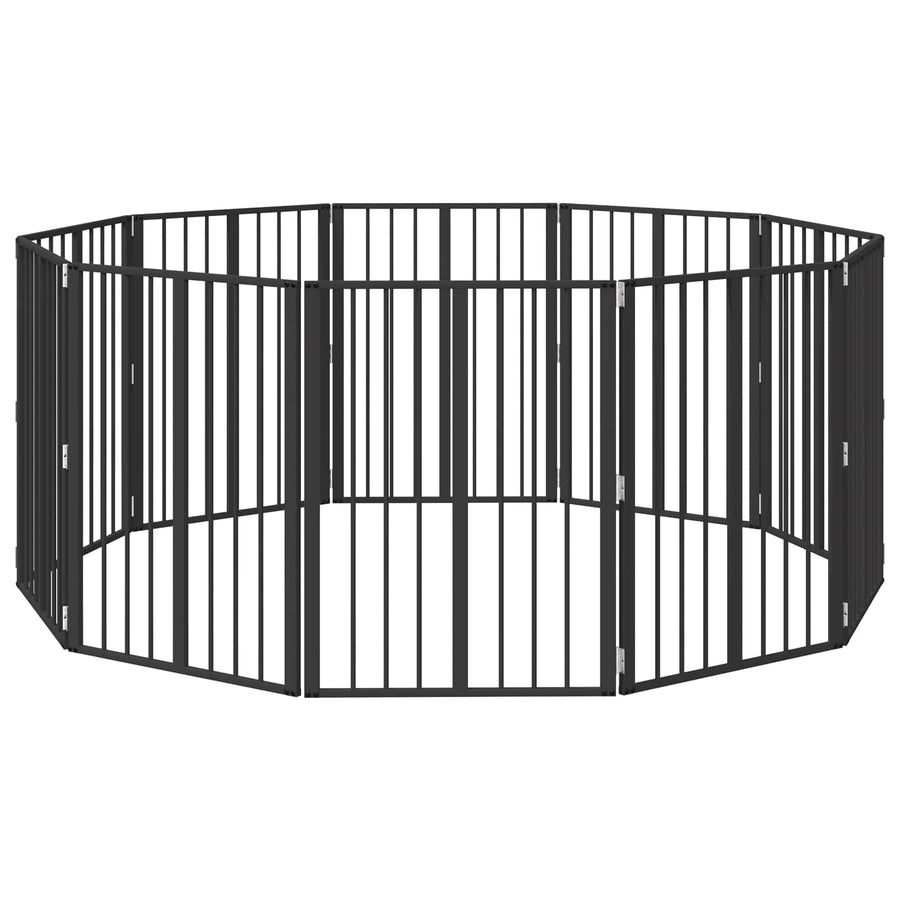 Hondenhek 10 pcs Zwart 60 x 80 cm Gegalvaniseerd staal