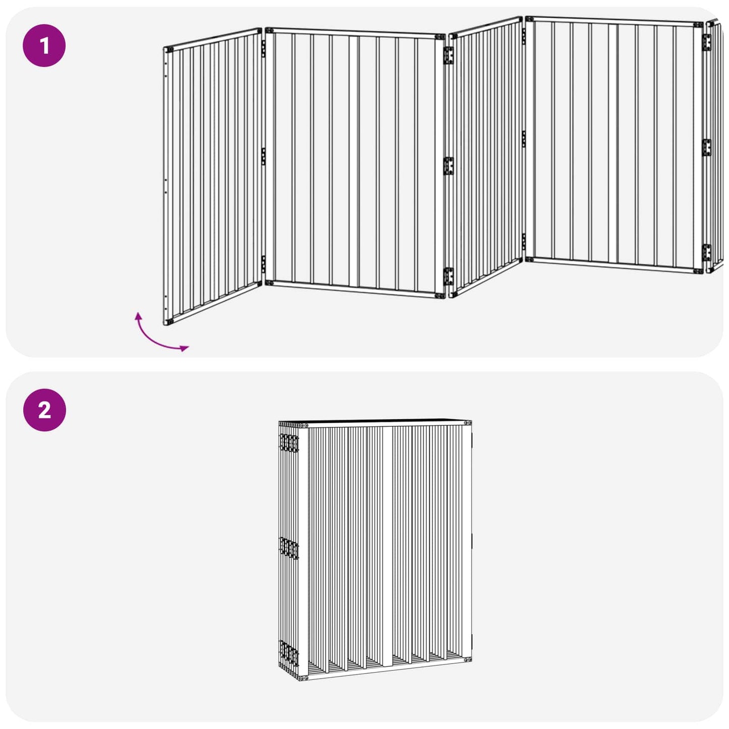 Hondenhek 10 pcs Zwart 60 x 80 cm Gegalvaniseerd staal