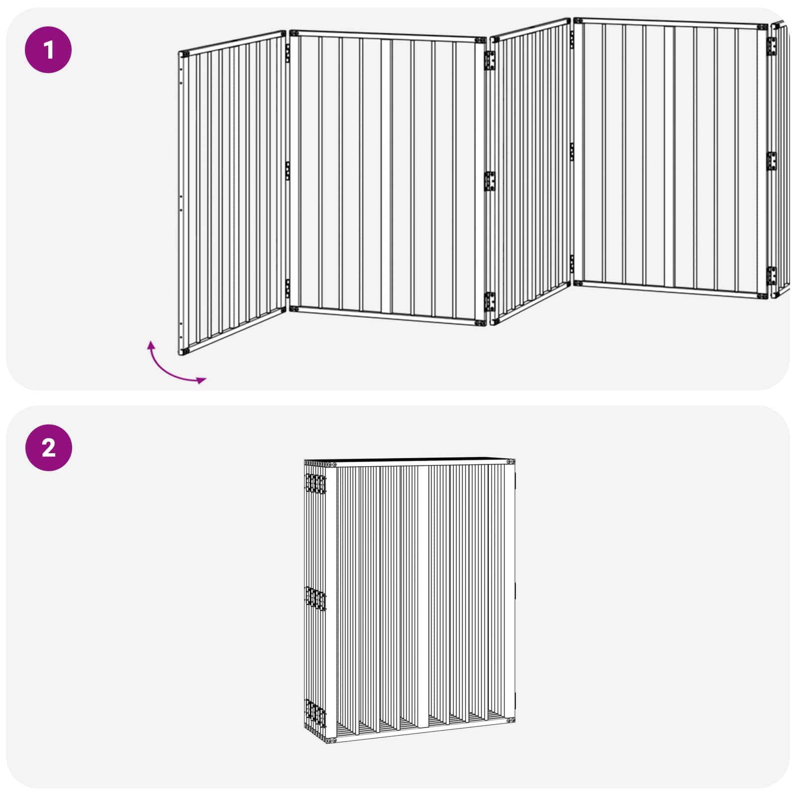 Hondenhek 10 pcs Zwart 60 x 80 cm Gegalvaniseerd staal