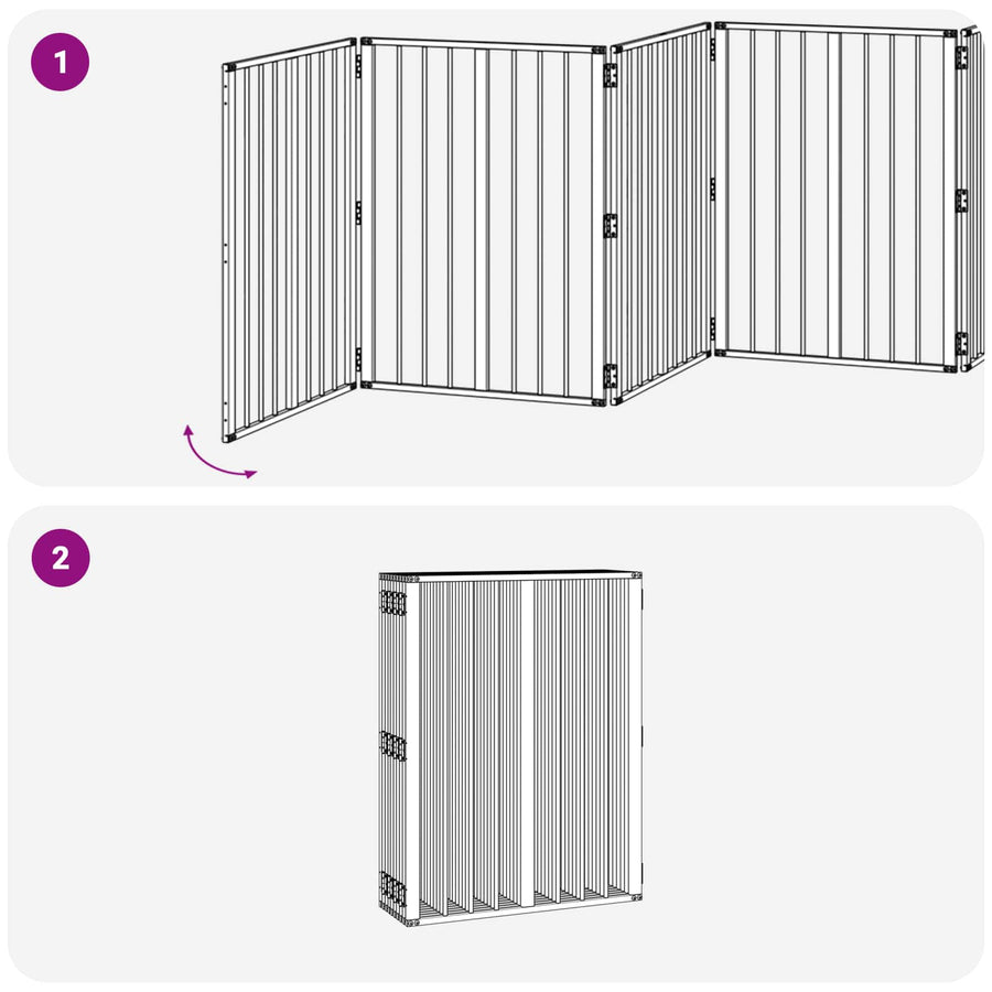 Hondenhek 10 pcs Zwart 60 x 80 cm Gegalvaniseerd staal