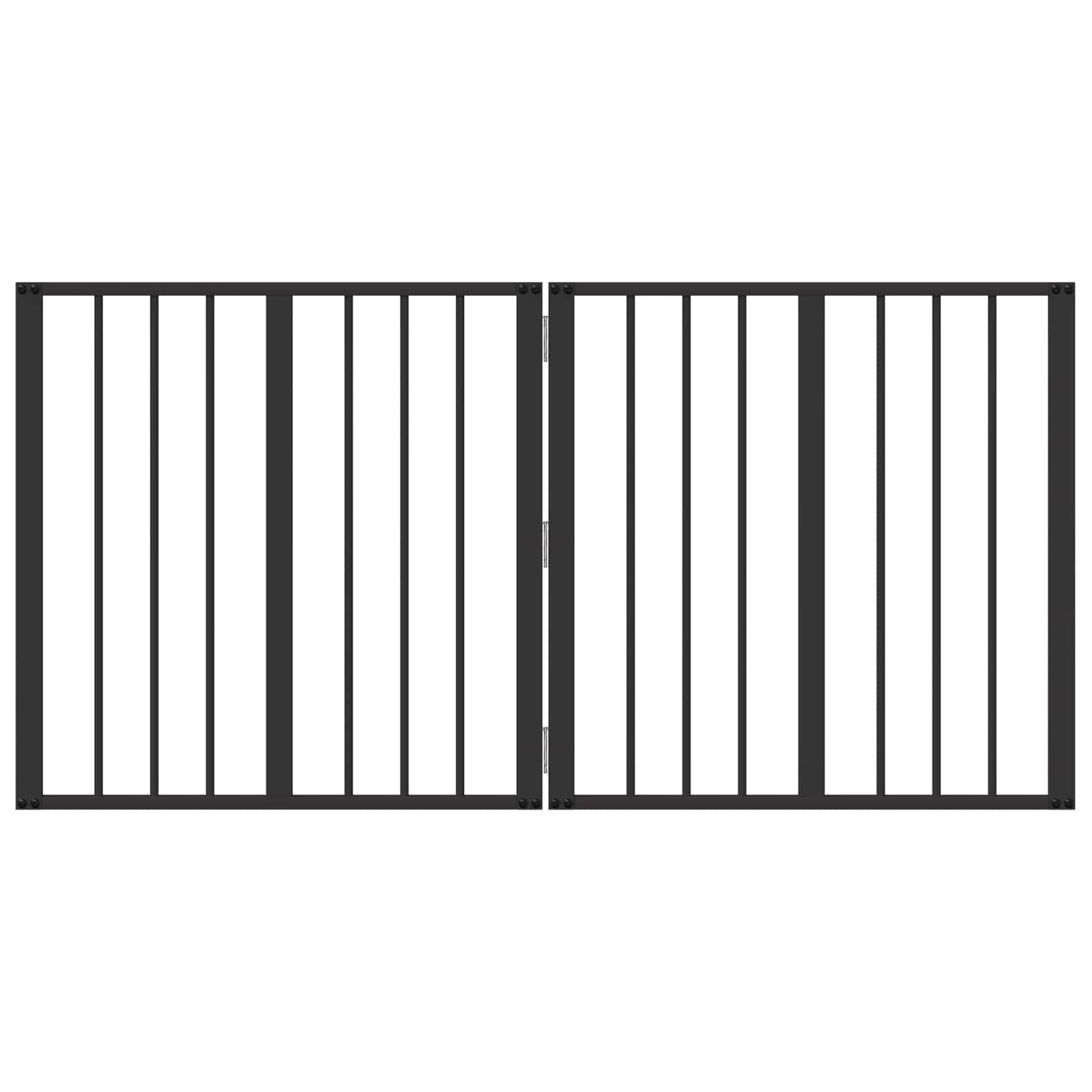 Hondenhek 2 pcs Zwart 60 x 60 cm Gegalvaniseerd staal