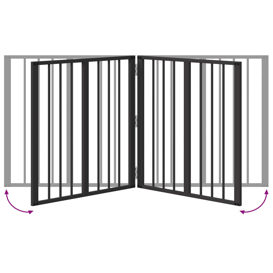 Hondenhek 2 pcs Zwart 60 x 60 cm Gegalvaniseerd staal