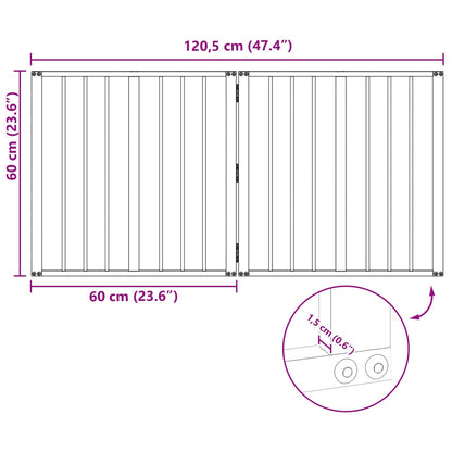 Hondenhek 2 pcs Zwart 60 x 60 cm Gegalvaniseerd staal