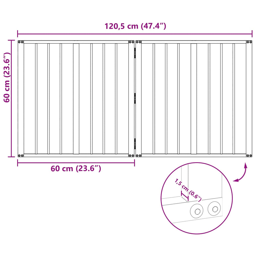 Hondenhek 2 pcs Zwart 60 x 60 cm Gegalvaniseerd staal