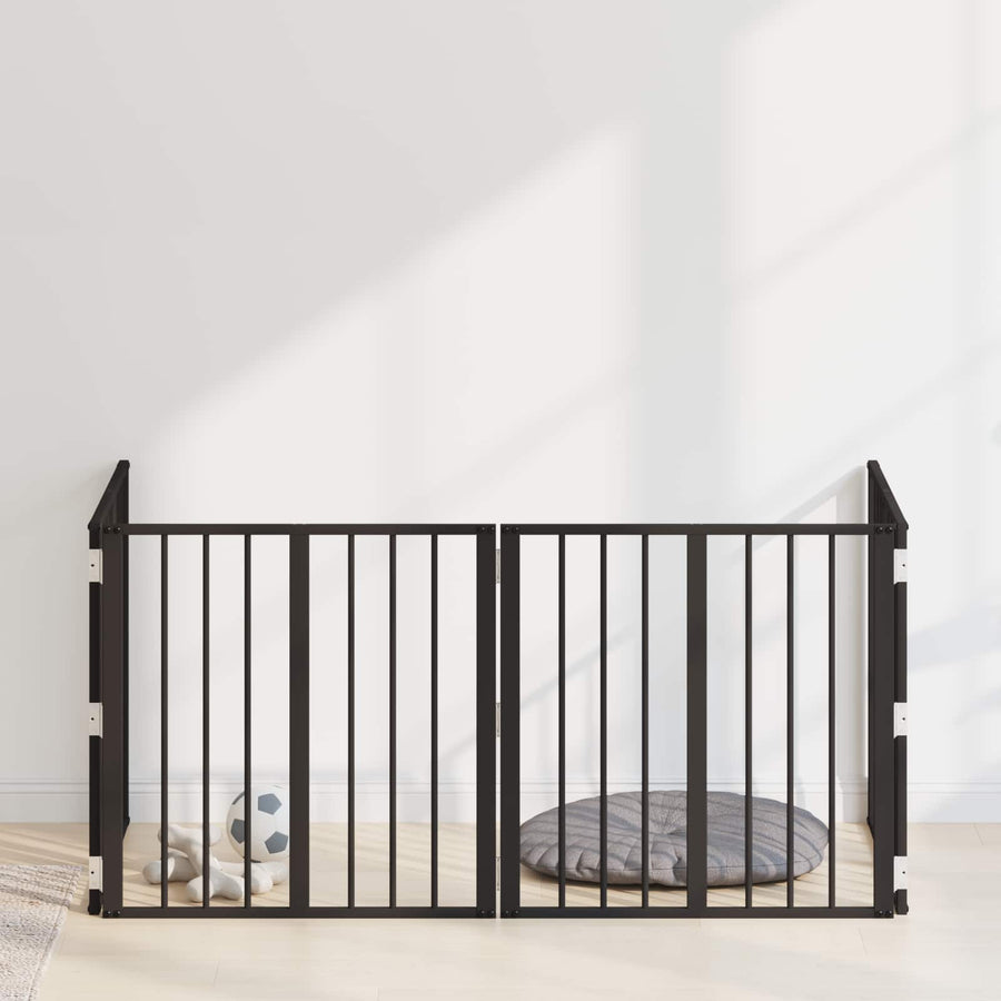 Hondenhek 4 pcs Zwart 60 x 60 cm Gegalvaniseerd staal