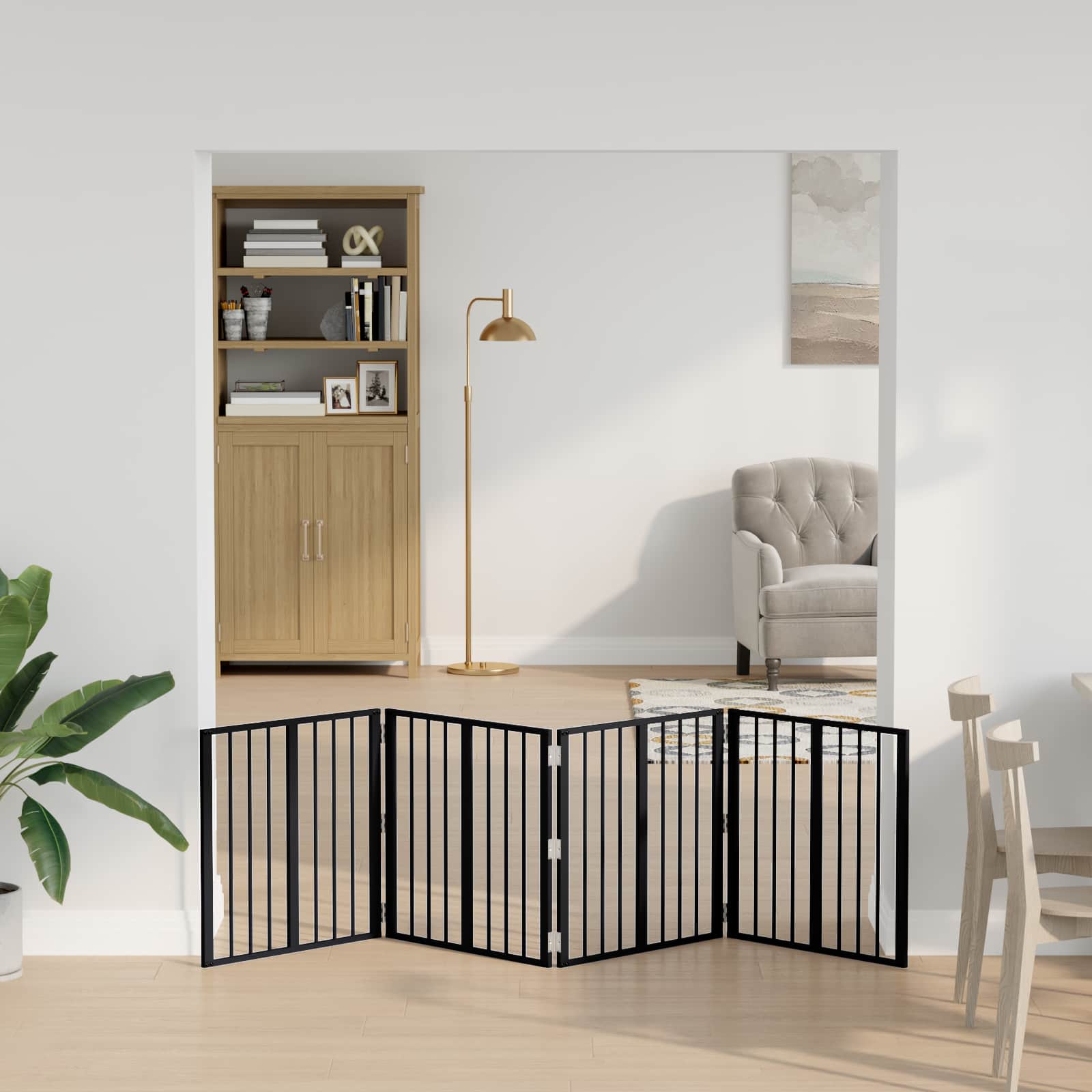 Hondenhek 4 pcs Zwart 60 x 60 cm Gegalvaniseerd staal