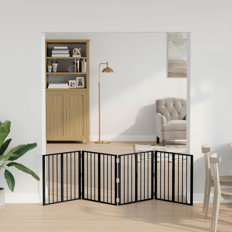 Hondenhek 4 pcs Zwart 60 x 60 cm Gegalvaniseerd staal