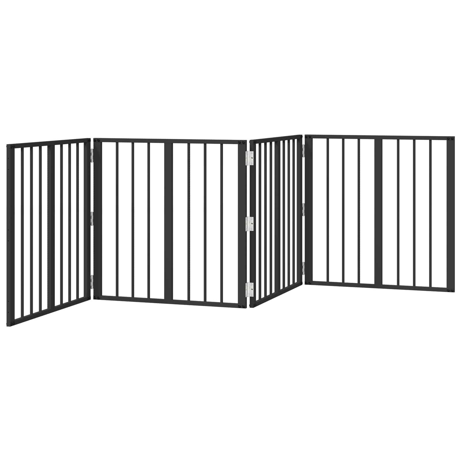 Hondenhek 4 pcs Zwart 60 x 60 cm Gegalvaniseerd staal