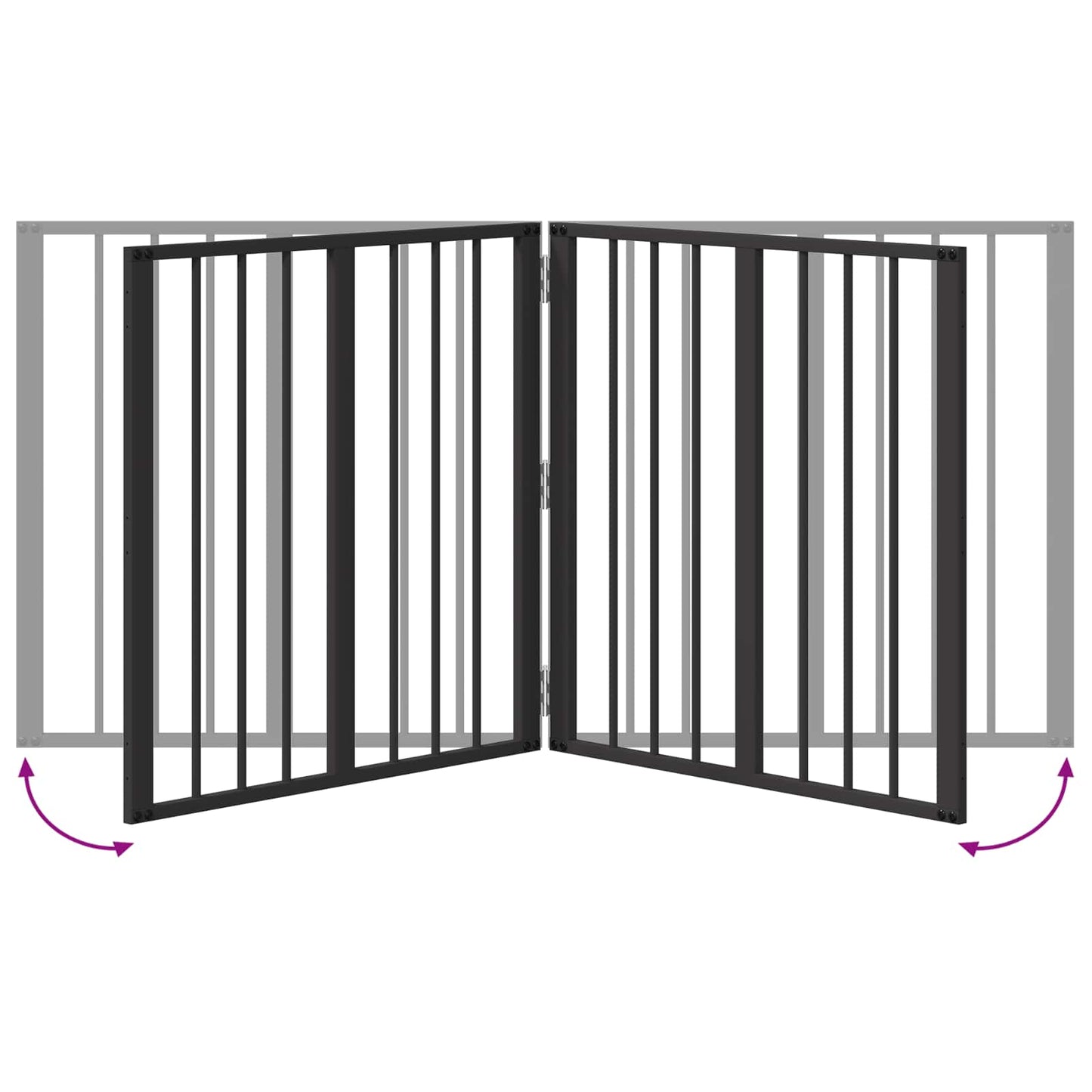 Hondenhek 4 pcs Zwart 60 x 60 cm Gegalvaniseerd staal