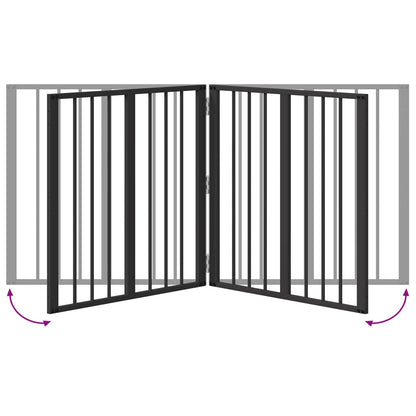 Hondenhek 4 pcs Zwart 60 x 60 cm Gegalvaniseerd staal